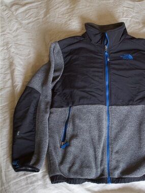The North Face Gray & Black Jacket with Blue Trim; Boys XL